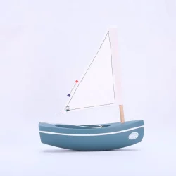 Bateau en bois Tirot -  "Le Bachi" bleu abysse