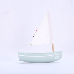 Bateau en bois Tirot -  "Le Bachi" vert d'eau